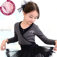 [유아발레몰] 밍크털 랩볼레로 (챠콜) 유아발레복워머 발레복티셔츠