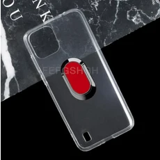 블랙뷰 오스칼 C60 6.53인치 2022 후면 링 홀더 브래킷 폰 케이스 TPU 소프트 실리콘 커버, 01 Blackview Oscal C60, 01 케이스 및 홀더, 02 Clear With A Red