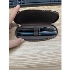 真皮筆袋 2支裝 手工制做 鋼筆收納袋 復古瘋馬皮