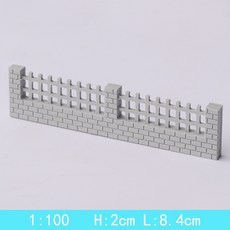 L-one 模型材料 房屋建築材料 迷你花園圍牆 沙盤建築模型 DIY手工材料 庭院圍牆 圍牆造景 微縮模型, 1個, 1：100