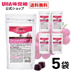 UHA 미각당 철분 구미 젤리 포도맛 30일분 5개 세트, 60정