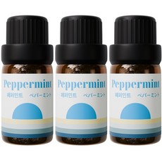 1+1+1 천연 유기농 아로마오일 에센셜오일, 3개, 10ml, 유기농 페퍼민트오일