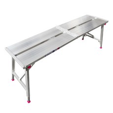 GOOD-SSE 굳세 접이식 우마사다리 400X1600 알루미늄 다리높이조절 도배, 1개