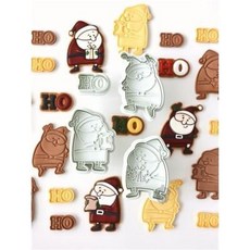 ［ 台灣直發 ］ 日式 卡通聖誕老人餅乾模具 曲奇手壓模 英文HO迷妳字母模 翻糖皮工具, 1個, 聖誕老人曲奇手壓模