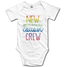New to The Cousin Crew 반소매 우주복 신생아 바디수트 베이비 롬퍼 유니 블랙 화이트.103986