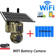 8MP 트레일 카메라 듀얼 렌즈 실외 3G/4G LTE 360도 태양광 발전 ° 팬 틸트 4K 나이트 비전 스마트 모션, 01 빠른  Mainland, 05 WIFI