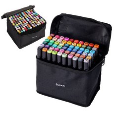 JUSTFEELING 마커펜 48pcs 60pcs 80pcs 120pcs 천케이스 마커세트 학생 수채화 펜, 1개, 80색