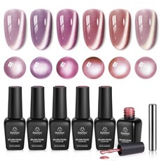 비틀스 캣 아이 젤 폴리쉬 블루 브라운 펄 매니큐어 자석 매니큐어가 포함된 6가지 컬러 글래머러스 메타모프 테마가 살롱 매니큐어 아트 DIY로 학교 네일로 돌아옵니다, 0-0-0-Ceramic Rose