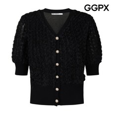 GGPX 지지피엑스 진주 버튼 로즈 쉬폰 가디건 GQ4KG010F