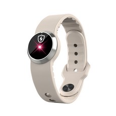 피라모니 정전기 완화 실리콘 팔찌, 1개, 원형아이보리