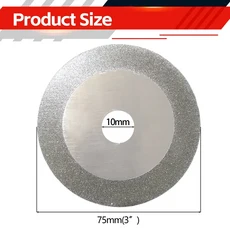 1/3/5개 75mm 다이아몬드 커팅 디스크 3인치 플랫 랩 휠 (유리 세라믹 타일 옥 미세 입자 절단용), 01 10mm, 01 75MM, 02 3PCS