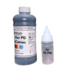 優墨科技 相容 Canon 印表機墨水空瓶, 黑BK 防水 500ml,GI-790, 1個