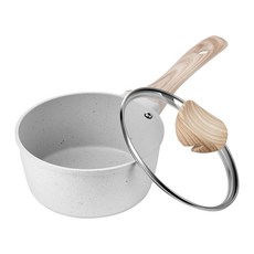 VEVOR 2 5 QT 냄비 유리 뚜껑이 있는 논스틱 분리형 손잡이가 다용도 조리 소스 코팅이 된 팬 작은 주방 인덕션 호환 블랙, White, 1 5 Quarts