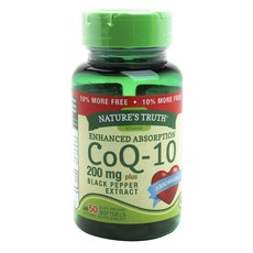 NATURE'S TRUTH 黑胡椒萃取輔酶Q10膠囊 200mg, 50顆, 1罐