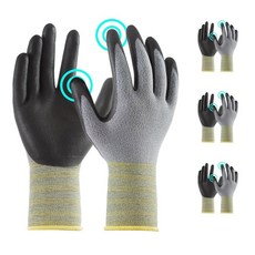 오순이 안전 작업 장갑 마이크로 폼 니트릴 코팅 통기성 매끄러운 니트 나일론 장갑 터치스크린.