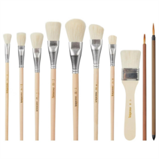 아크릴 페인팅용 모프 브러시 도자기용 유약 브러시 10개 도자기 아크릴 페인트용 염소 털 블렌드 모프 브러시 세트, 1세트