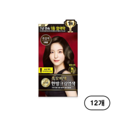 리엔 흑모비책 한방 크림염색제, 흑갈색(Dark Brown), 12개