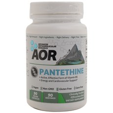 AOR 維生素 B5 泛硫乙胺素食膠囊, 90顆, 1罐
