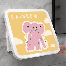 浴室壁掛折疊收納櫃 防水牆壁置物架 衣服收納神器 免打孔, 1個, 升級加厚【普通款】愛麗絲夢境H#送粘膠,39*39cm-黑框