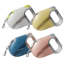 馬卡龍伸縮牽引繩，寵物牽繩，自動伸縮，耐用材質，舒適握感，多種尺寸可選, 粉色, 1個