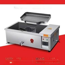 업소용 튀김기 2구 칸막이 핫도그 프라이어 미니 꼬치, 25 디지털 표시 오일 필터 1개 16 A, 기본 색상