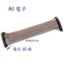 AI電子 杜邦線30公分 彩色排線，適用於Arduino、Raspberry Pi等開發板, 1個, 10條1單位母對母