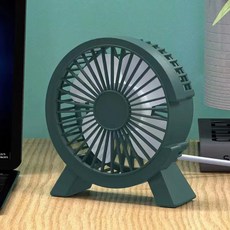 辦公室桌面小風扇超靜音續航臺式小型學生宿舍牀上大風量插電風扇, 綠色  辦公風扇:1個