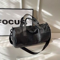 短途旅行包女輕便手提斜挎男士乾溼分離游泳訓練包防水運動健身包, 百搭黑