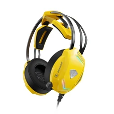 EPZ GM50 헤드폰 유선 다기능 USB 케이블 제어 지능형 게이밍 사운드 카드 노이즈 감소 마이크, 02 노란색