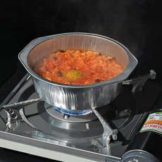 단단한 원형 사각 직화 캠핑 라면용기 만능냄비 알루미늄 일회용 그릇 용기 13종, 판다쿡 직화(일반) 정사각1호 6P, 1개