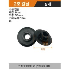 파이프 동관 회전 컷팅기 절단기 스텐 원형 커터 튜브, 1개, 2번 커터 범용 5개 세트, 기본 색상