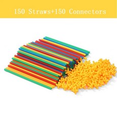 밀짚 생성자 장난감 STEM 빌딩 연동 플라스틱 재미 교육 공간적 사고 개발 Bloques De Construcción, 03 150Straw150Connector