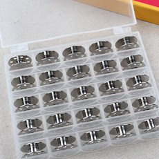 공업용 북알 보빈 실토리 쇠북알 25P, 1세트, 공업용)쇠북알 25P+보관함