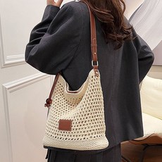 Modern Fashion 여성 구슬 포인트 바캉스 라탄 가방 Y18