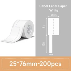 3 롤 NI B21 B3S B1 B31 열 라벨 의류 자체 접착 태그 방수 스마트 오 포켓 프린터, CableWT25x76-3roll