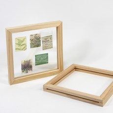 두겹 나무액자 투명 압화액자 미술재료, 1개, 우드