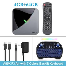 TV 셋톱 박스 스마트 수신기 OTT Woopker-a95 x F3 에어 안드로이드 9.0 Amlogic s905 3 4GB 64GB 블루투스 와이파이 4K 미디어 플레이어 구, 영국 플러그