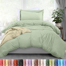 Utopia Bedding 이불 커버 킹 매트리스 커버 포함 (198.1x203.2cm(78x80인치)) - 베개 커버 2개 킹 - 지퍼 이불 커버가 있는 가방에 담긴 사계절용, 세이지