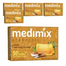 medimix 印度檀香皂 125g 添加檀香油 經典草本香皂 溫和清潔不刺激, 5個