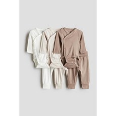 H&M 브랜드관 바디수트 팬츠 6피스 세트 라이트 토프/라이트 베이지 1022957007