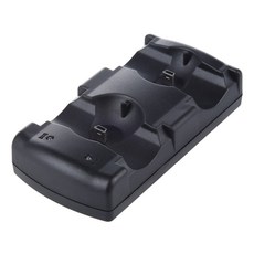 PS3 듀얼 쇼크 MOVE 무선 컨트롤러용 2in1 USB 충전 충전기 더블 데크, 검은색
