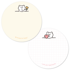 [꼬모멜로소] 아임레이지 2종 원형 메모 스티커, 60개, 02.thank you (플라워)