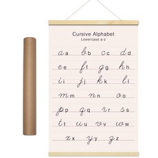 Boho 교실 벽용 필기체 알파벳 - 소문자 프린트 및 차트. 40.6 x 61cm(16 24인치) 홈스쿨 필기 연습 학습 장식에 필수적입니다. 199742