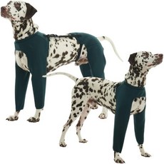 강아지 다리 보호대 관절 붕대 패드 로즈키치 개 수술 소매 앞다리 애완동물이 수컷 암컷 개를 위해 물어뜯는 상처 팔꿈치 보호대를 핥는 것을 방지하고 반사 수술복 콘 칼라 얼터너, L(Back:15.35-19.69"), Green