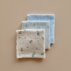 돗투돗 순면 속싸개겸 블랭킷 3종세트, 블루/자동차/알파벳 3종 세트