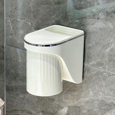 마법의 주머니 무타공 자석 흡착 양치컵 홀더, 1개, 크림