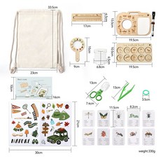 跨境新款兒童戶外探索玩具套裝寶寶昆蟲植物觀察放大鏡工具套裝, 1個, 探索套裝 昆蟲