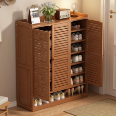 120公分七層四門條形門加高款鞋櫃，大容量防塵鞋櫃，門口玄關收納櫃，簡約現代鞋架, 四門六層, 1個