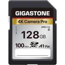 기가스톤 128GB SDXC 메모리 카드 4K 프로 시리즈 카메라 전송 속도 최대 100MB초 호환 캐논 니콘 소니 캠코더 A1 V30 UHS-I 클래스 10 울트라 HD 비디, 128GB 4K Camera Pro SD Card 1-