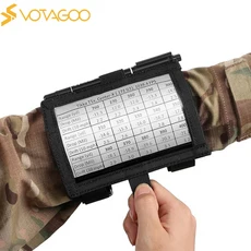 VOTAGOO 전술 완장 슬리브 보관 키트 QB 손목 지도 홀더 팔 주머니 DOPE 카드 홀더 슈팅 구조 감시, 블랙